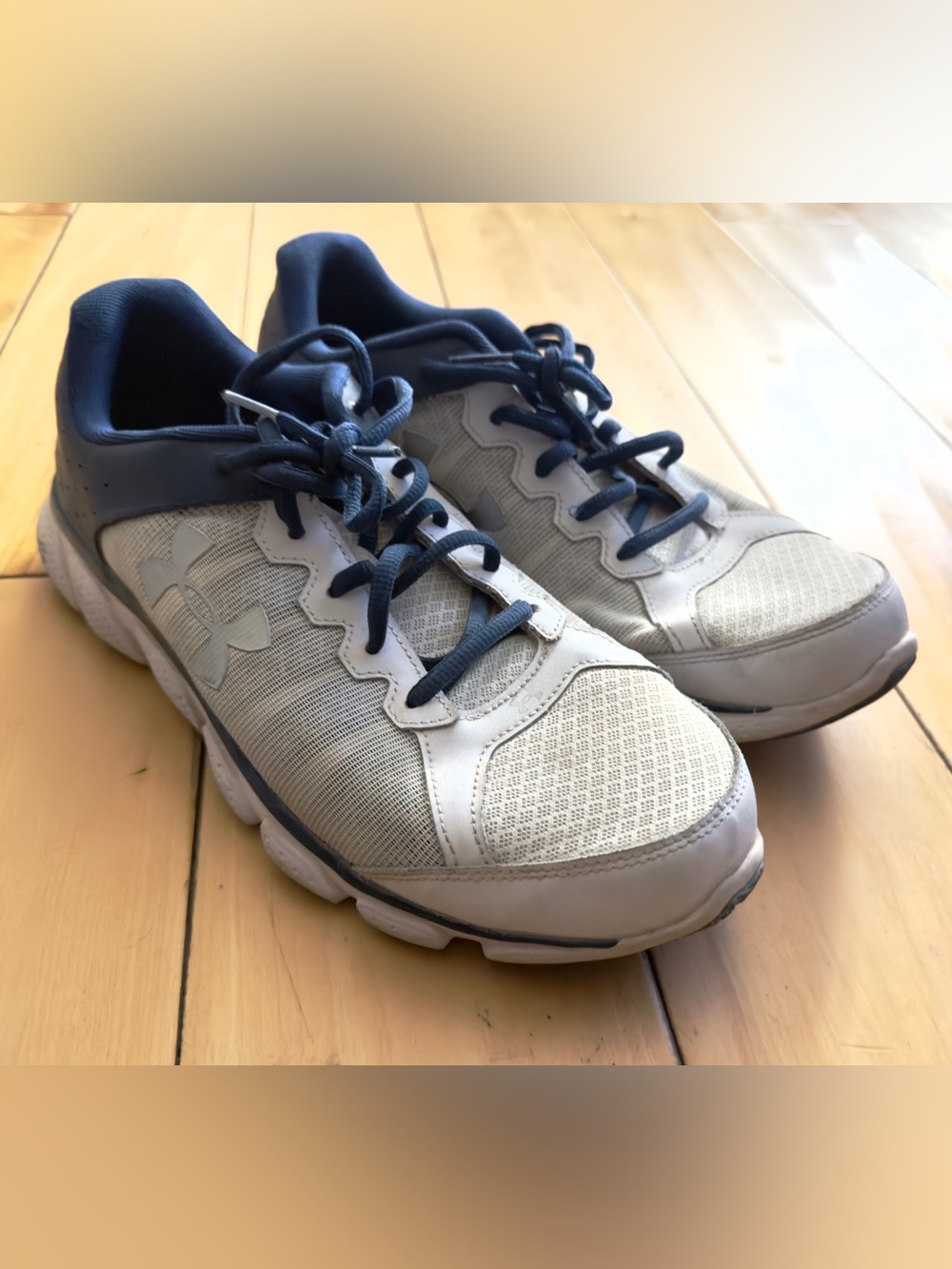 Men’s Under Armour White & Navy Running Shoes